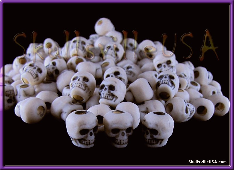 ivory ghost acrylic skull beads