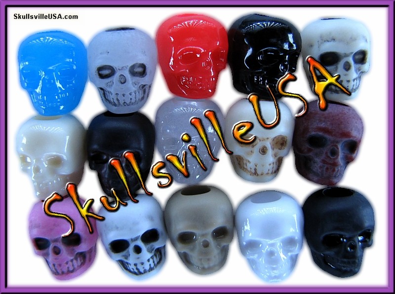 anarchy skull bead mix - close up