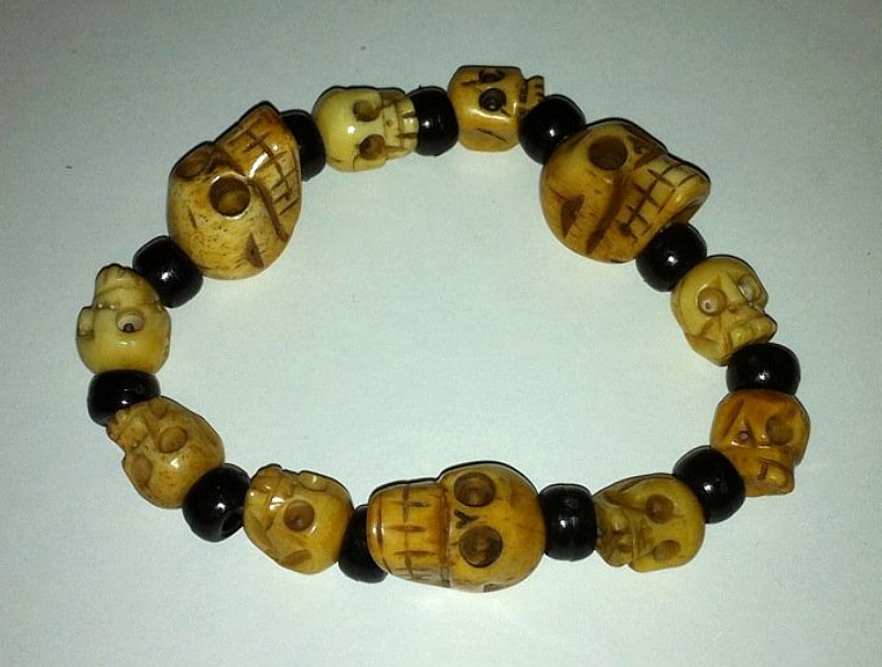 bone skull bead bracelet