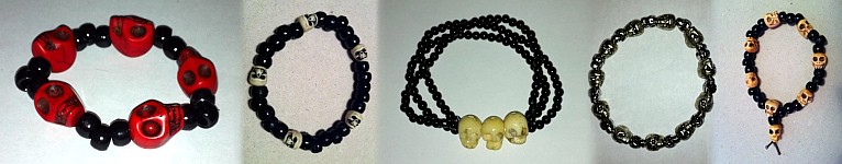 bone skull bead bracelet