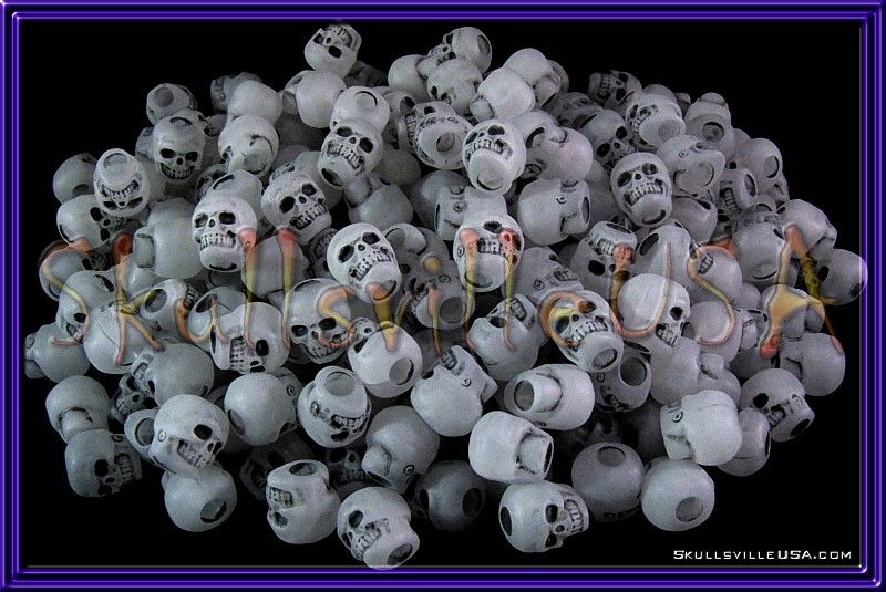 Vintage Lucite Skull Beads