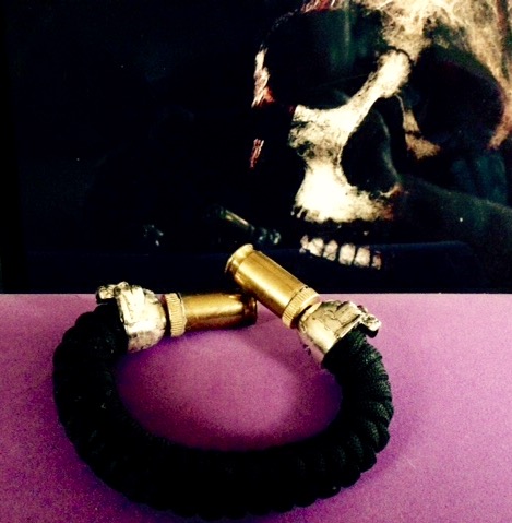 skull bead and bullet paracord bracelet
