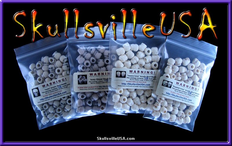 ivory skull bead assortment special