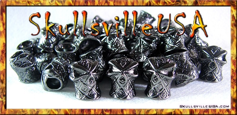 ninja skull beads - gun metal