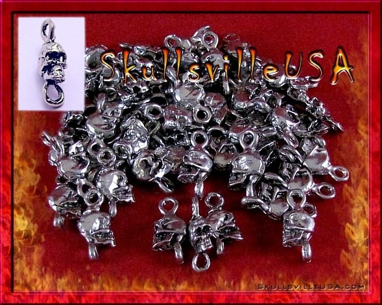 pewter skull charm connectors