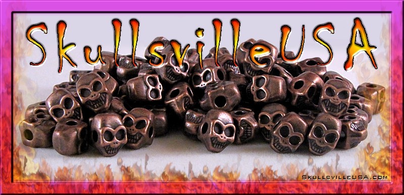 smiley copper plated pewter skull beads