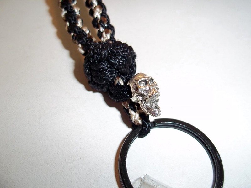 sterling silver skull bead lanyard