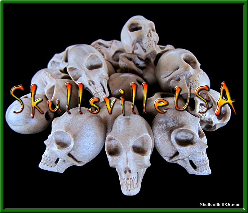 alien crocodile wood skull beads