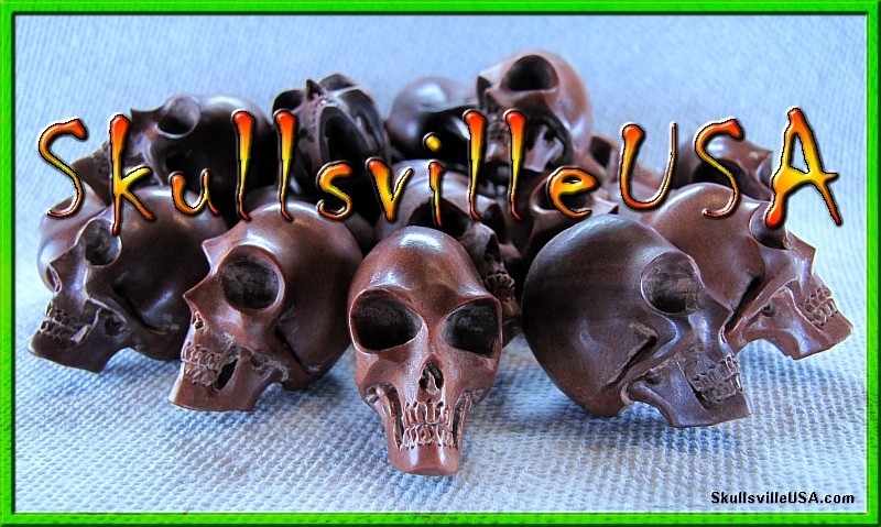 alien sabo wood skull beads