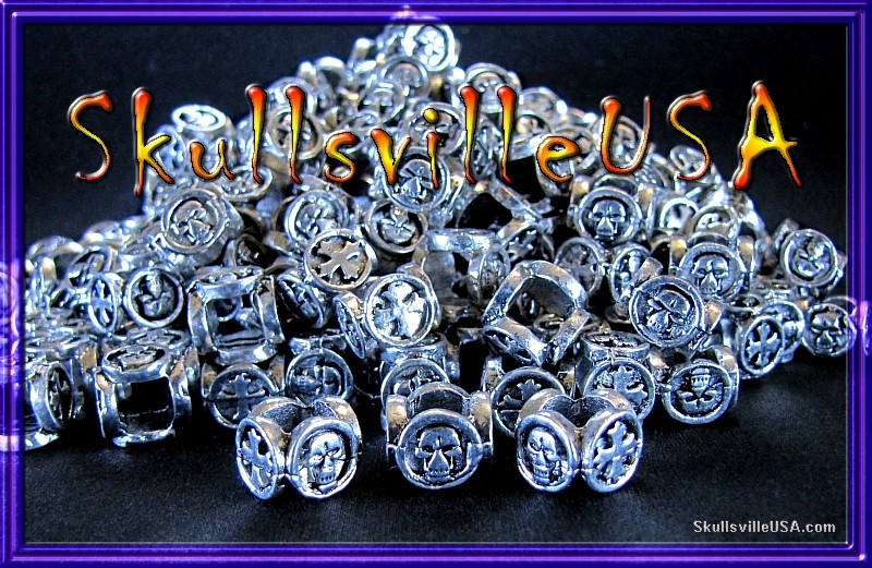 antiqued gothic skull beads