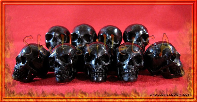 buffalo horn skull beads