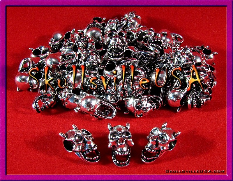 Skull Beads Matte Black (144 Pieces)