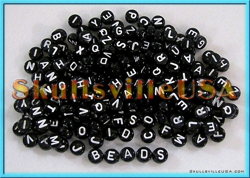 alphabet beads black