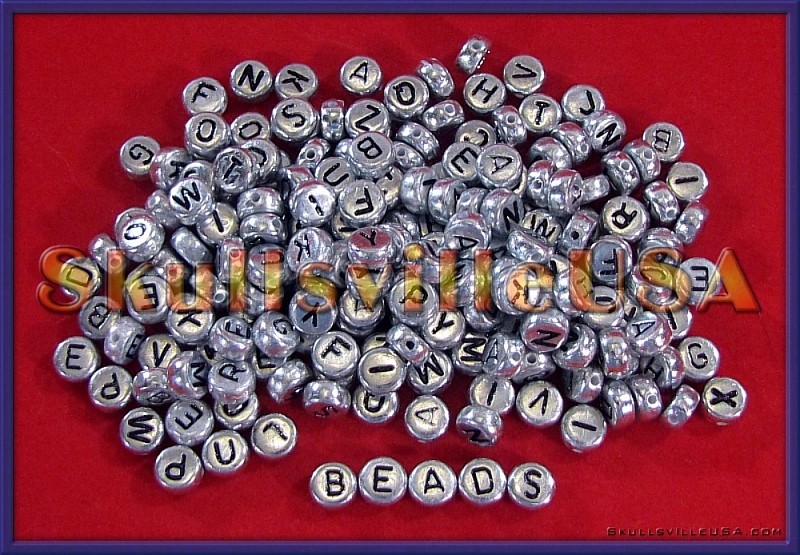 alphabet beads silver