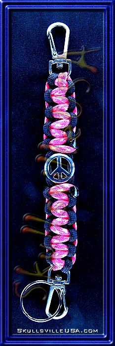 peace slider paracord key chain