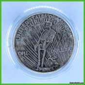 hobo liberty peace dollar with skeleton