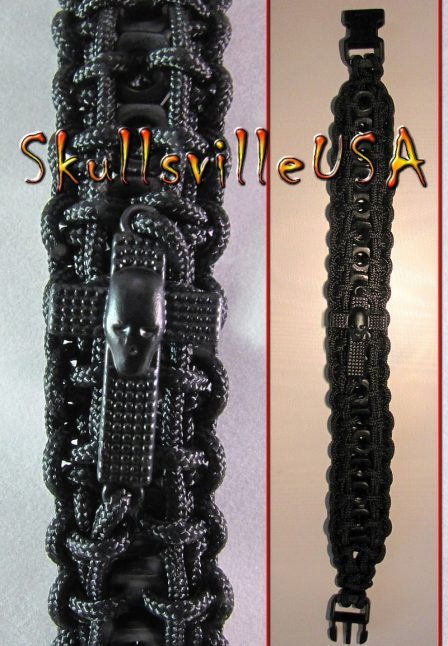 skull cross paracord bracelet